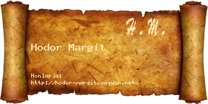 Hodor Margit névjegykártya